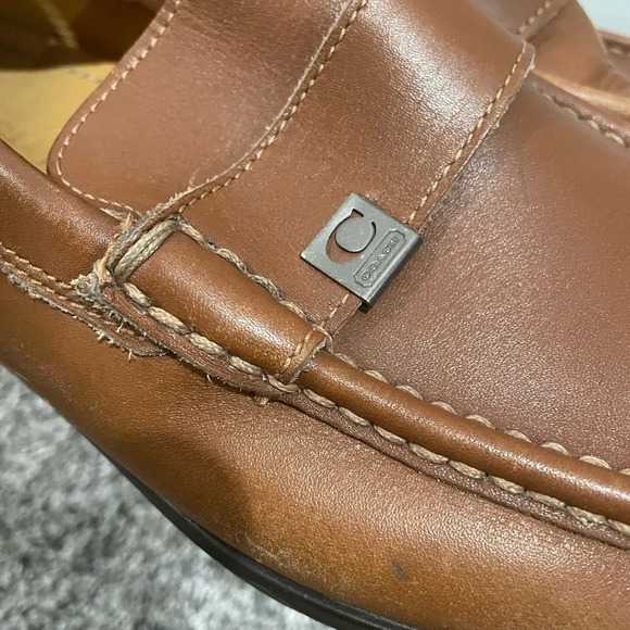Coach men's caramel brown loafers, size 9.5 - Picture 8 of 16